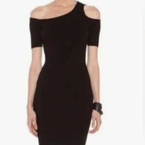 Helmut Lang short-sleeved off the shoulder knit dress